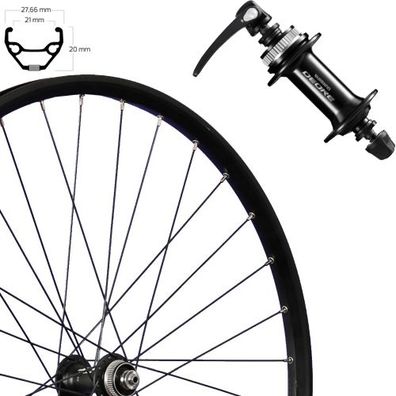 Vorderrad 28", Disc Centerlock, kpl. schwarz, SE TAURUS 21, Aluminium, Deore M5100