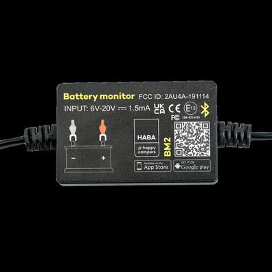 Bluetooth 4.0 Batteriemonitor Schwarz 12V – Batteriewächter für Wohnmobile, Carava