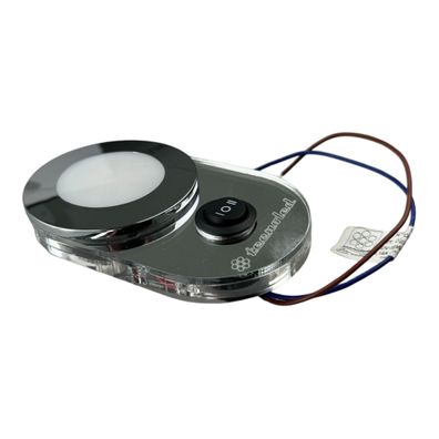 Ovale Unterbauleuchte mit 6 Tageslicht-LEDs und blauem Innenlicht + Schalter für