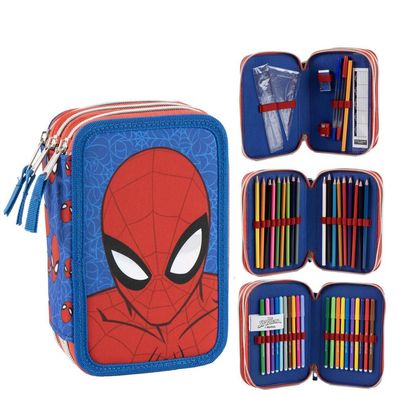 Marvel Spider-Man Kinder Federmäppchen 20 cm Schüleretui mit Zubehör