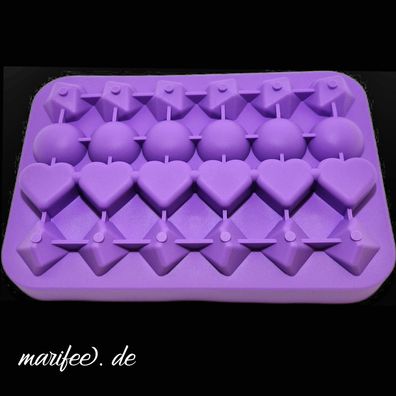 Silikon-3D-Eiswürfelform, Herz, Diamant, Raute, Kugel Art.-Nr. 12449