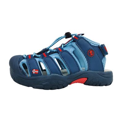 Trollkids Kvalvika Sandal 194-152 Blau dolphin blue/spicy red