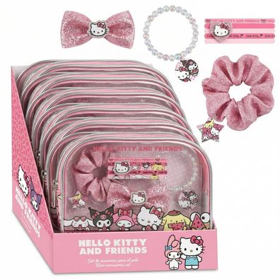 Hello Kitty Beauty Set Display 6 Stück Kinder Haaraccessoires Beauty Spielset