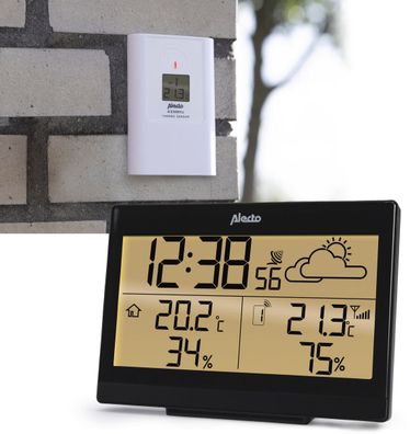 ALECTO WS-2300 Wetterstation mit Außensensor, schwarz