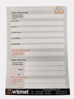 Oelwechsel-Aufkleber (Max. 10 Stk. Pro Bestellung!)