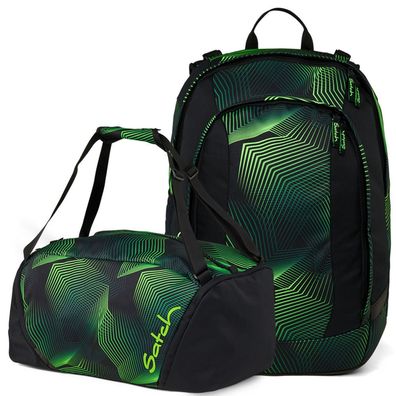 satch Set aus air + Sporttasche 26, Seismic Green, Mädchen & Jungen