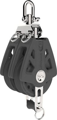 Lewmar Synchro Block Doppel HF mit Hundsfott, Schwarz