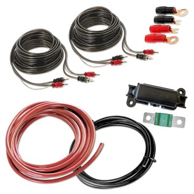 Verstärker Kabelset | 5 Meter 8AWG CCA | 4-Kanal Cinch | 40A Sicherung