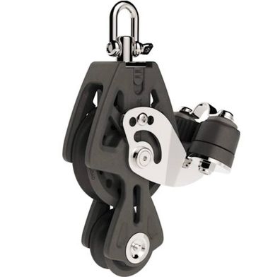 Lewmar Synchro Violinblock Schwarz mit Curry- Klemme Großschot