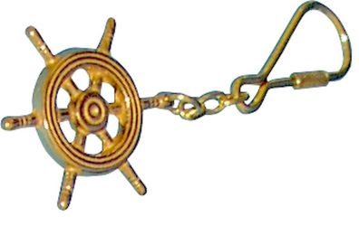 Navyline Maritimer Schlüsselanhänger Steuerrad Messing