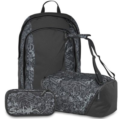 satch Set aus air + Sporttasche + Schlamperbox 26, Street Ink, Mädchen & Jungen