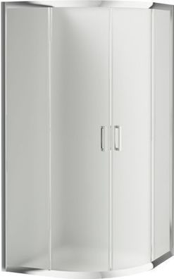 Duschkabine Duschabtrennung Viertelkreis Chrom FUNKIA 80x80 185 cm Gefrorenen Glas