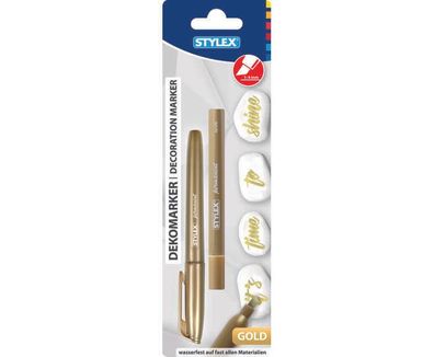 Permanentmarker goldfarben wasserfest Keilspitze Stärke 1-4 mm