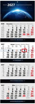 4-Monatskalender 2027 mit Bild Universum großer Wandkalender Büro vier Monate