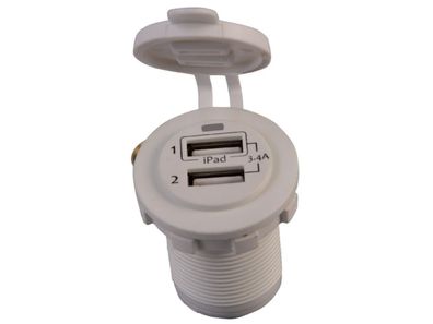 Talamex USB Einbau Doppeladapter 12V 34A Flushmount
