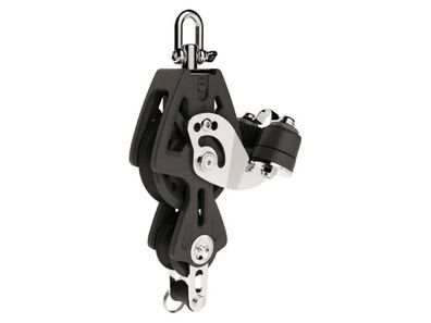 Lewmar Synchro Violinblock Single HF Hundsfott Schwarz mit Klemme