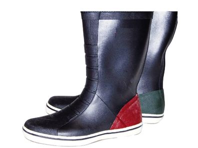 Talamex Bootsstiefel Rot Grün ohne Schnürung Segelstiefel Kurz