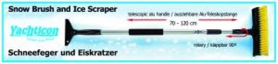 Yachticon Teleskop Schneefeger mit Eiskratzer