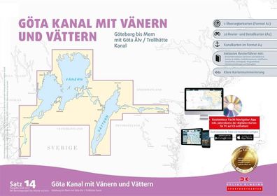 Delius Klasing Seekartensatz 14 Schweden Götakanal Vänern Vättern