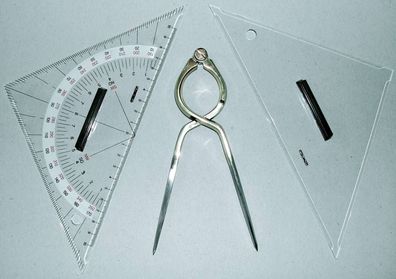 Ecobra Profi Kartenbesteck Dreiecke groß 32cm Einhandzirkel