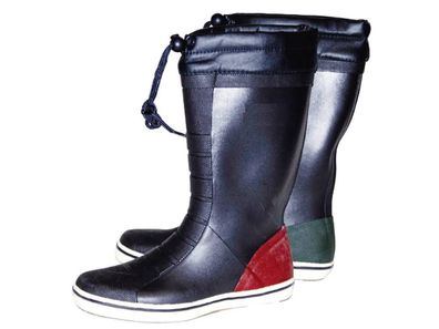 Talamex Segelstiefel Bootsstiefel Lang rot grün mit Schnürung