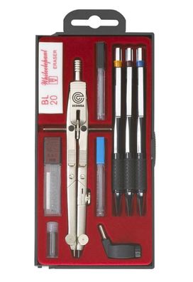 Ecobra Zirkel - und Feinminenset Silver Master