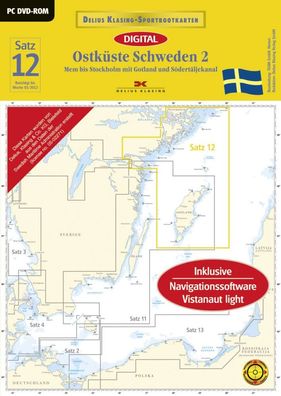 Delius Klasing Digitale Seekarte Satz 12 Ostküste Schweden