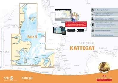 Delius Klasing Seekartensatz 5 Kattegat Papier Digital Schweden Dänem