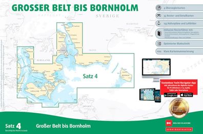 Delius Klasing Seekartensatz 4 Grosser Belt Bornholm Papier Digit