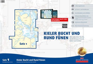 Delius Klasing Seekartensatz 1 Kieler Bucht & Rund Fünen Papier