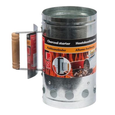 RESCH Anzündkamin Griff 27x16 cm für Holzkohle Grillzubehör Anzünden Grillanzünder