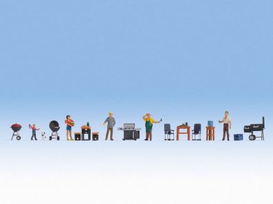 Noch 16200 Figuren-Themenwelt „Grillparty“ H0 (1:87), Fertigmodell