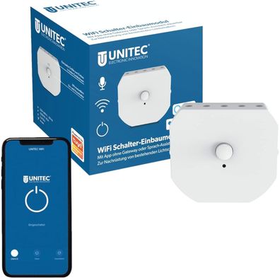 Unitec WLAN Smart Schalter Einbaumodul WiFi Lichtschalter für Alexa Google Tuya