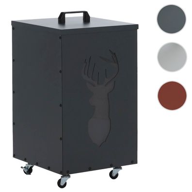 Pelletbehälter HWC-Q30 Hirsch, Pelletbox für z.B. Tierfutter, Rollen Füße 65x36x36cm