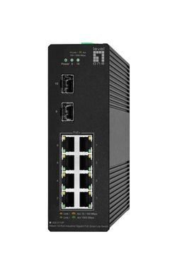 LevelOne Hilbert 10-Port Gigabit PoE Smart Lite Switch, 8 PoE Ausgänge, 2 x Gig... ->