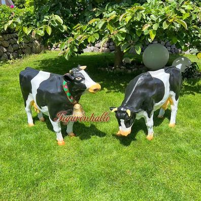 Kuh Kalb Figur Statue Skulptur Bauernhof Tierfigur bunt Deko Garten Bauern