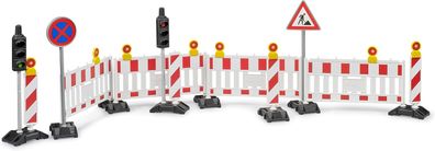 Bruder 62009 - Zubehör Verkehrssicherungsset mit Ampel - Zubehör, Baustelle, Straßenb