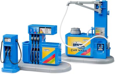Bruder 62113 - Zubehör Tankstelle und Waschplatz - Zubehör, Zapfsäule, Waschanlage, L
