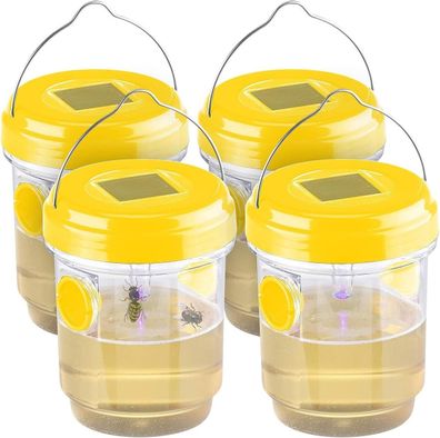 NEU 4er Set giftfreie Solar LED Insektenfalle für Fliegen Mücken Outdoor Camping