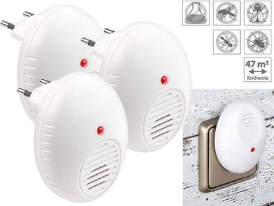NEU 3er Set Ultraschall Schädlingsvertreiber für Steckdose Wohnung Garten Keller