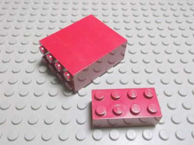 Lego 5 Basic Steine 2x4 hoch dunkelrot Nummer 3001