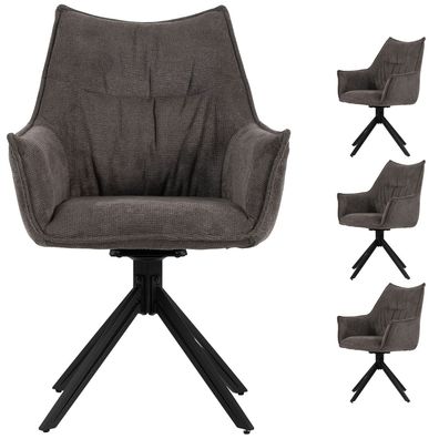 Diningsessel Ginosa - 4er Set - drehbar - dunkelgrau
