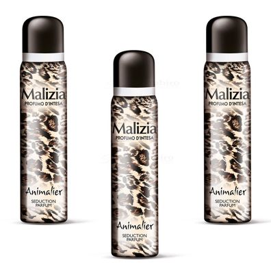 Malizia DONNA Animalier deo für Frauen 3x 100 ml