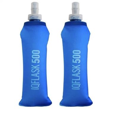 2x Faltbare Trinkflasche 500ml, TPU Soft Flask, Faltbare Wasserflasche BPA Frei