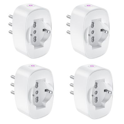 SURFOU Smart WLAN-Steckdose Typ L mit Timer Verbrauchsmesser 4 St