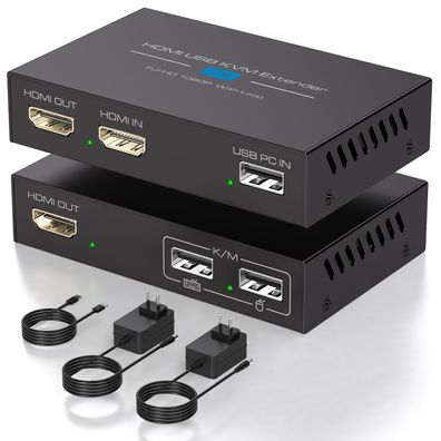 Vedindust HDMI KVM USB Extender 120m 1080P60Hz Cat5e/6/7 Loop Out