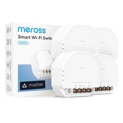 Meross Matter WLAN Unterputzschalter 4 Stueck mit Energiemessung