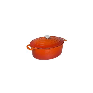 Ovale Gusseisen Auflaufform 6L Orange Creme 305x230mm Defekt