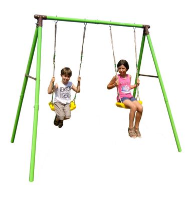 Doppelschaukel 240x205x160 cm Kunststoffsitze 2 Kinder bis 50 kg