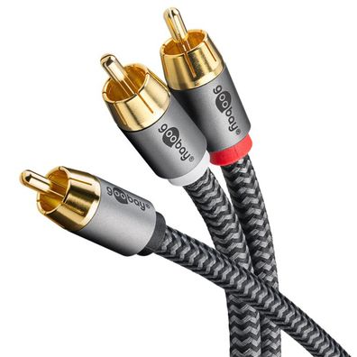 Goobay -Plus- Cinch-Y-Kabel speziell für Subwoofer - 1x Cinch auf 2x Cinch